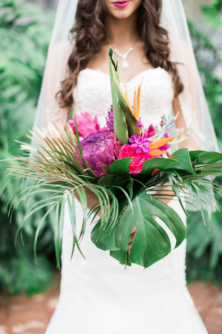 Gorgeously Glam Gold + Black Tropical Wedding Theme