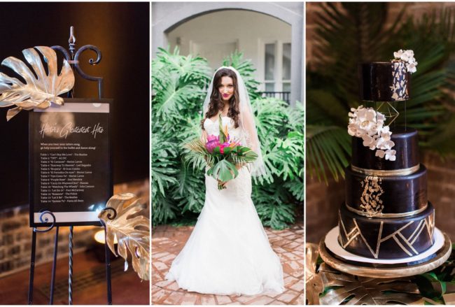Glam Gold + Black Tropical Wedding {Apt. B Photography}