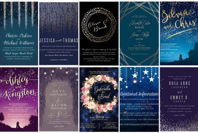 Beautiful 17 Starry Night Wedding Invitations