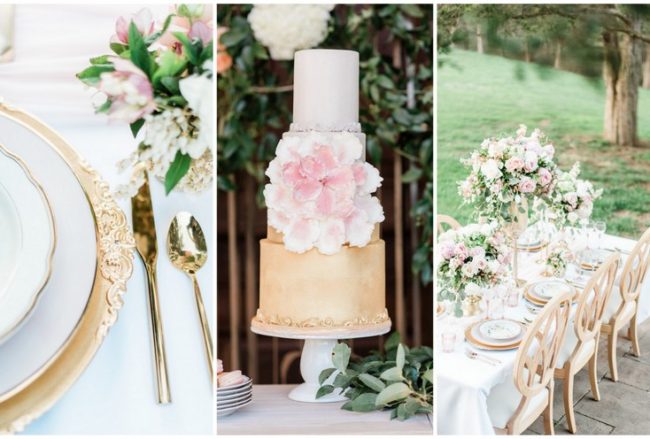 Romantic Pink and Gold Wedding with Gorgeous Garden Details! {Rachiel Q Photography}