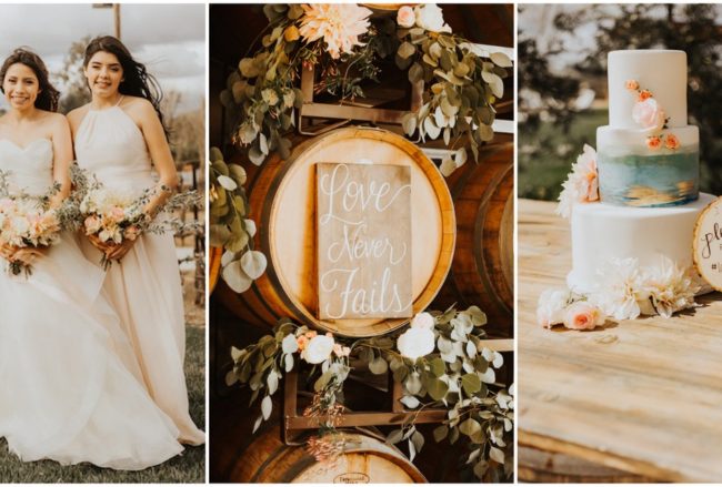 Rustic Elegance: Blush + Gold Winery Wedding Ideas {Chrissy Gilmartin Photography}