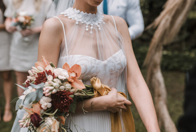 Burnt orange and greenery farm wedding