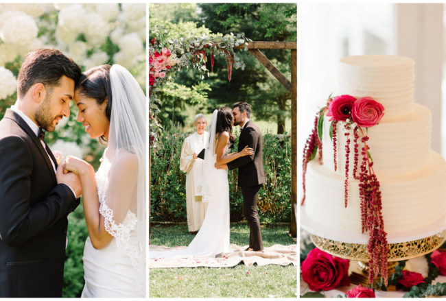 Cerise and Greenery Garden Wedding