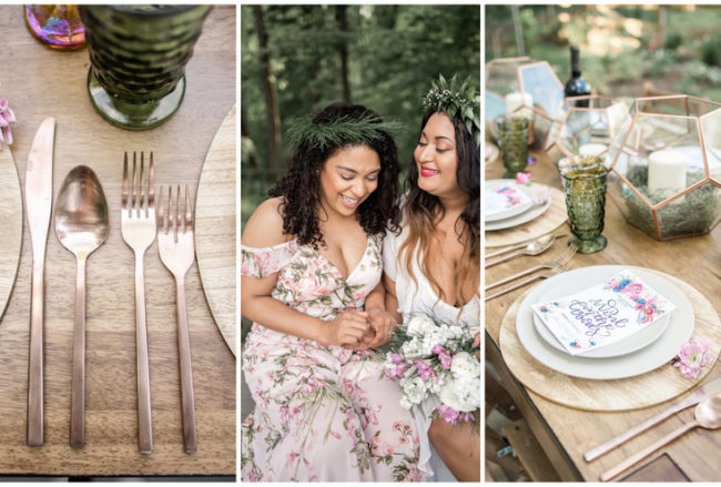 Earthy Boho Bridesmaids Brunch in the Forest