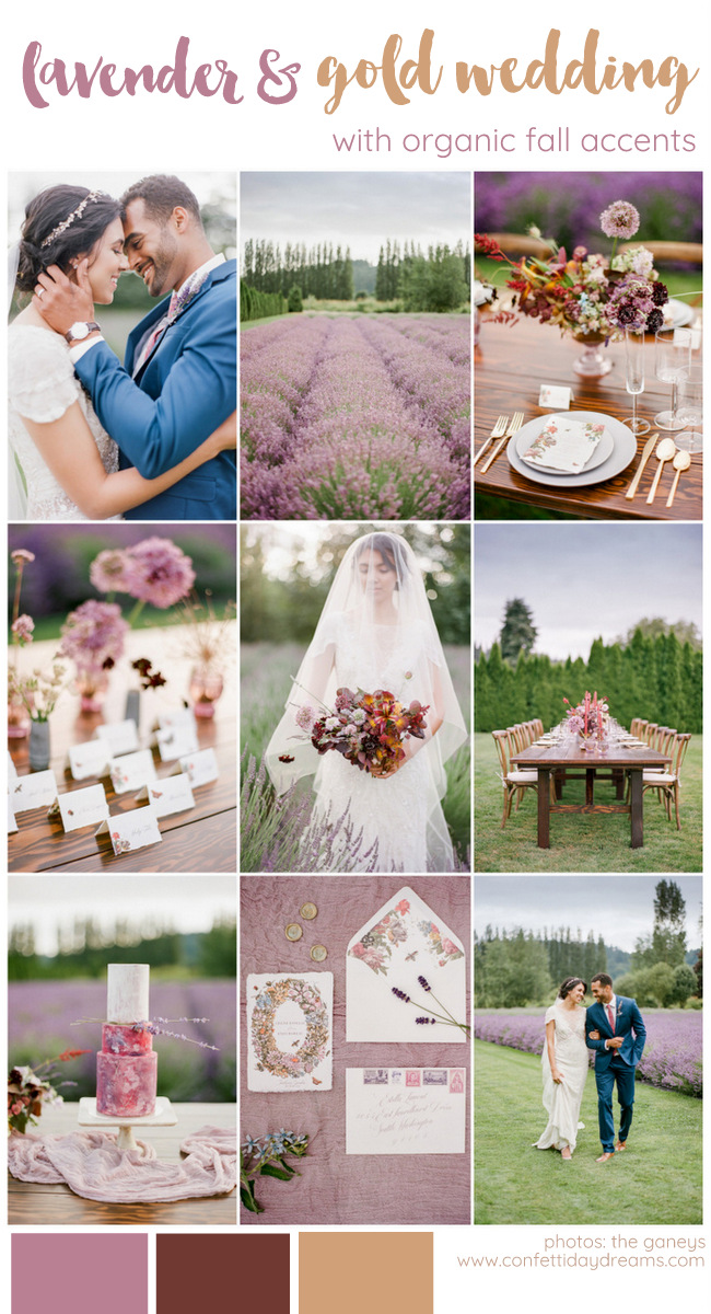 Elegant Lavender Wedding Theme with Organic Fall Accents