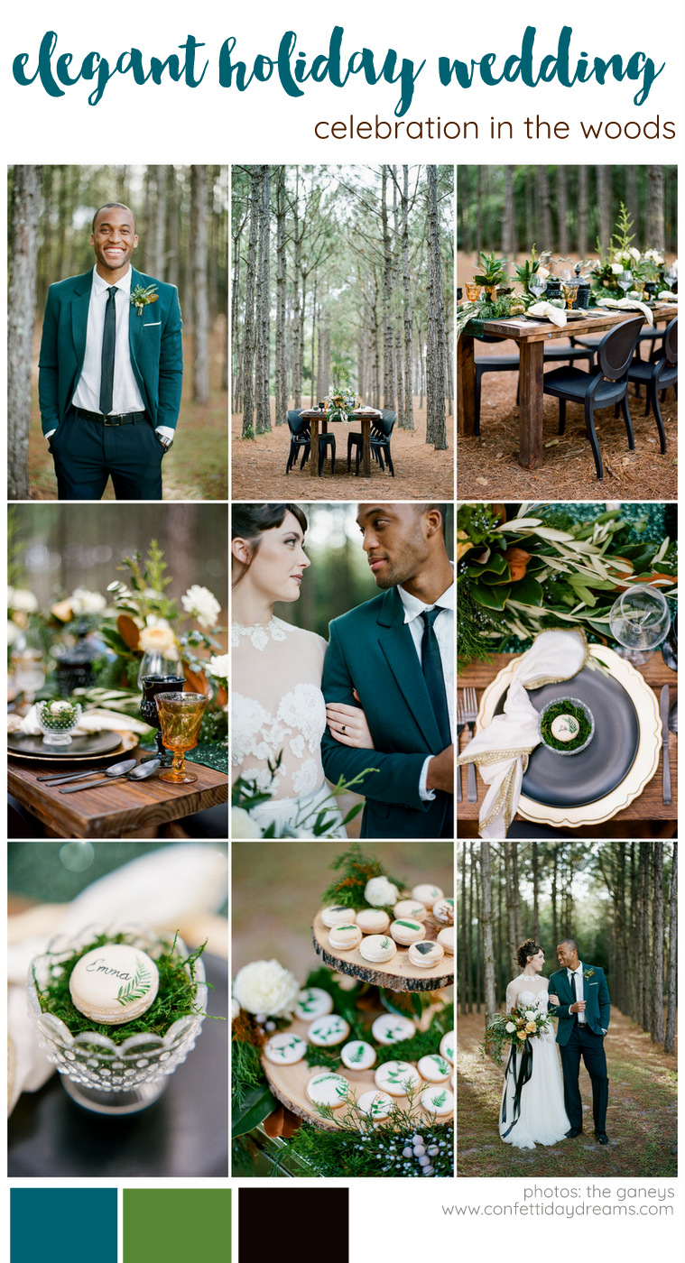 Outdoor Festive Season Wedding Inspiration in the Woods