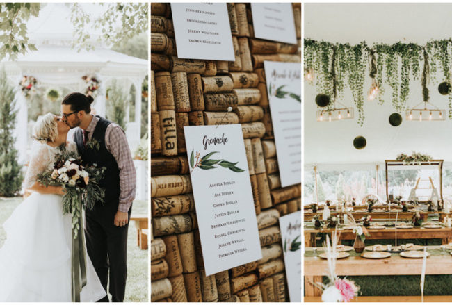 Organic Greenery + Gold Outdoor Wedding Filled with Fun!