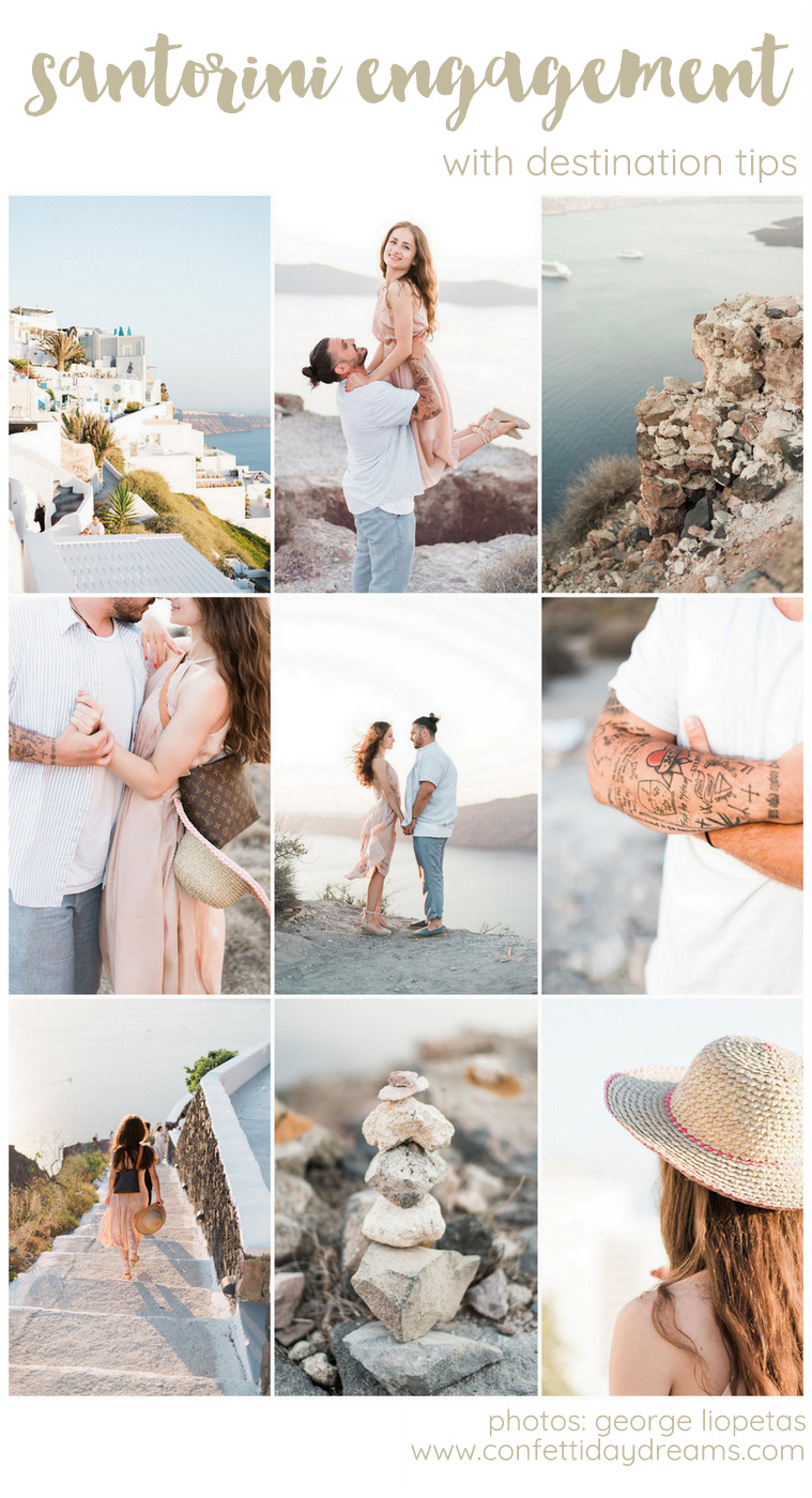 Santorini Destination Engagement Photos with Tips