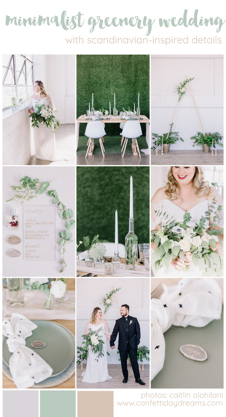 Minimalist, Scandinavian-Inspired Greenery Wedding Inspiration