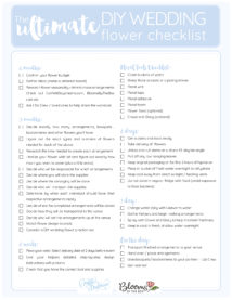 The Ultimate DIY Wedding Flower Checklist (Printable)