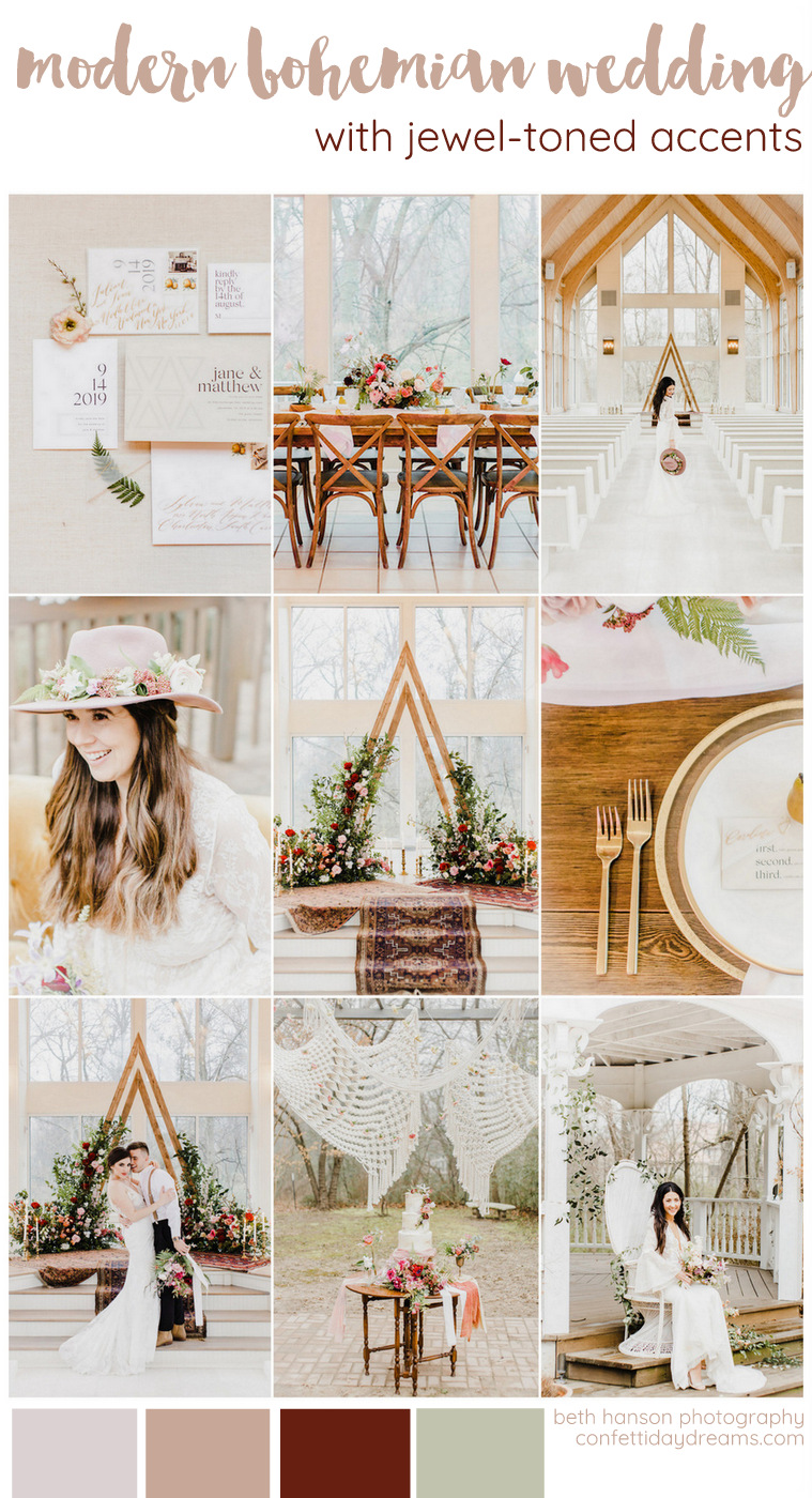 Modern Bohemian Wedding with Jewel Tones