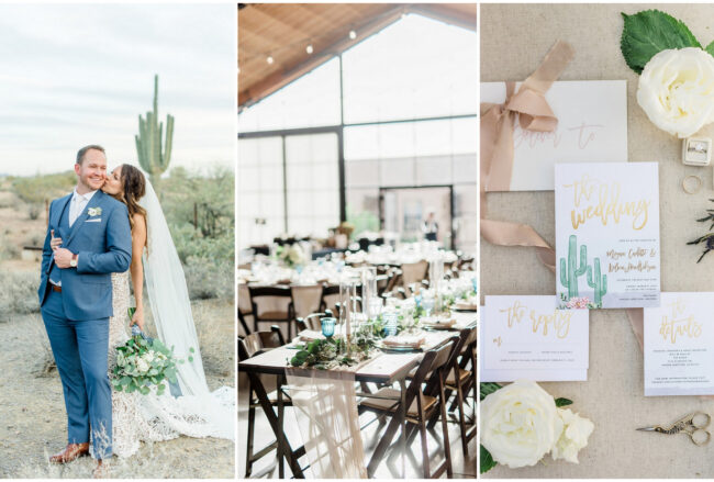 Dreamy Blue, Gold + Mint Desert Wedding in Arizona