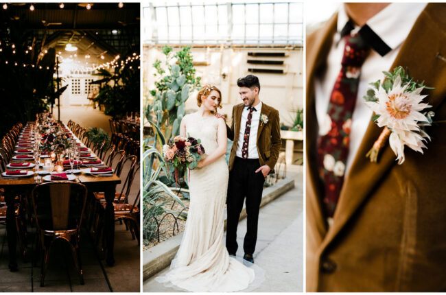 Moody 1920s Conservatory Wedding