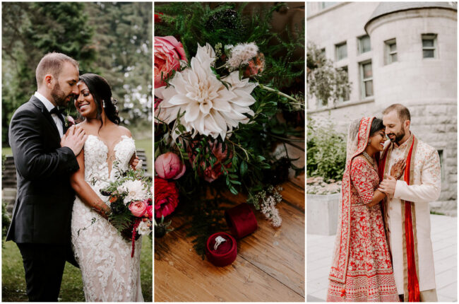 Red and Gold Indian Western Multicultural Wedding