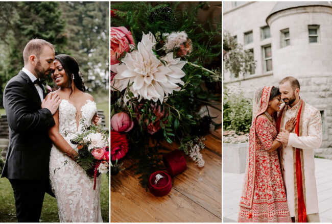 Red and Gold Indian Western Multicultural Wedding