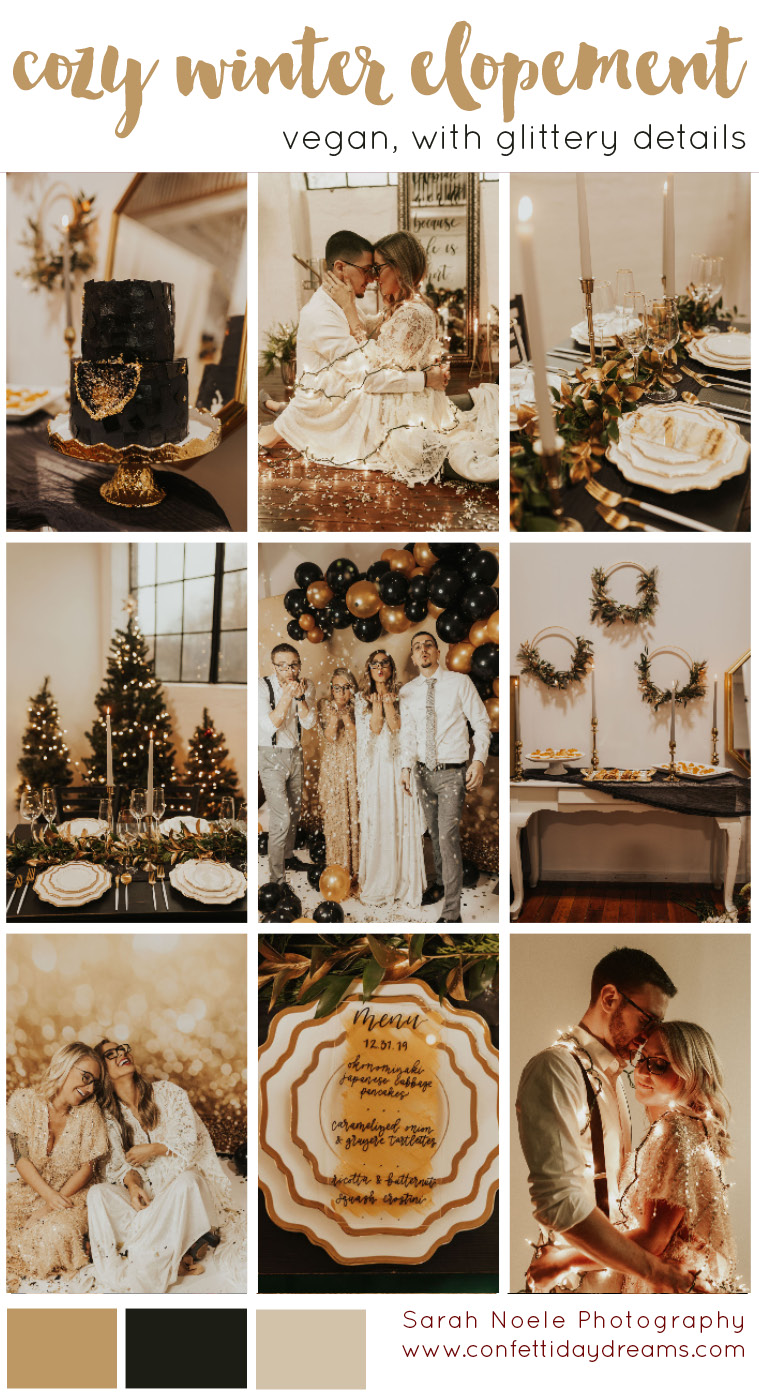 Black and Gold WInter Wedding