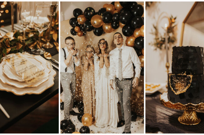 Black and Gold WInter Wedding