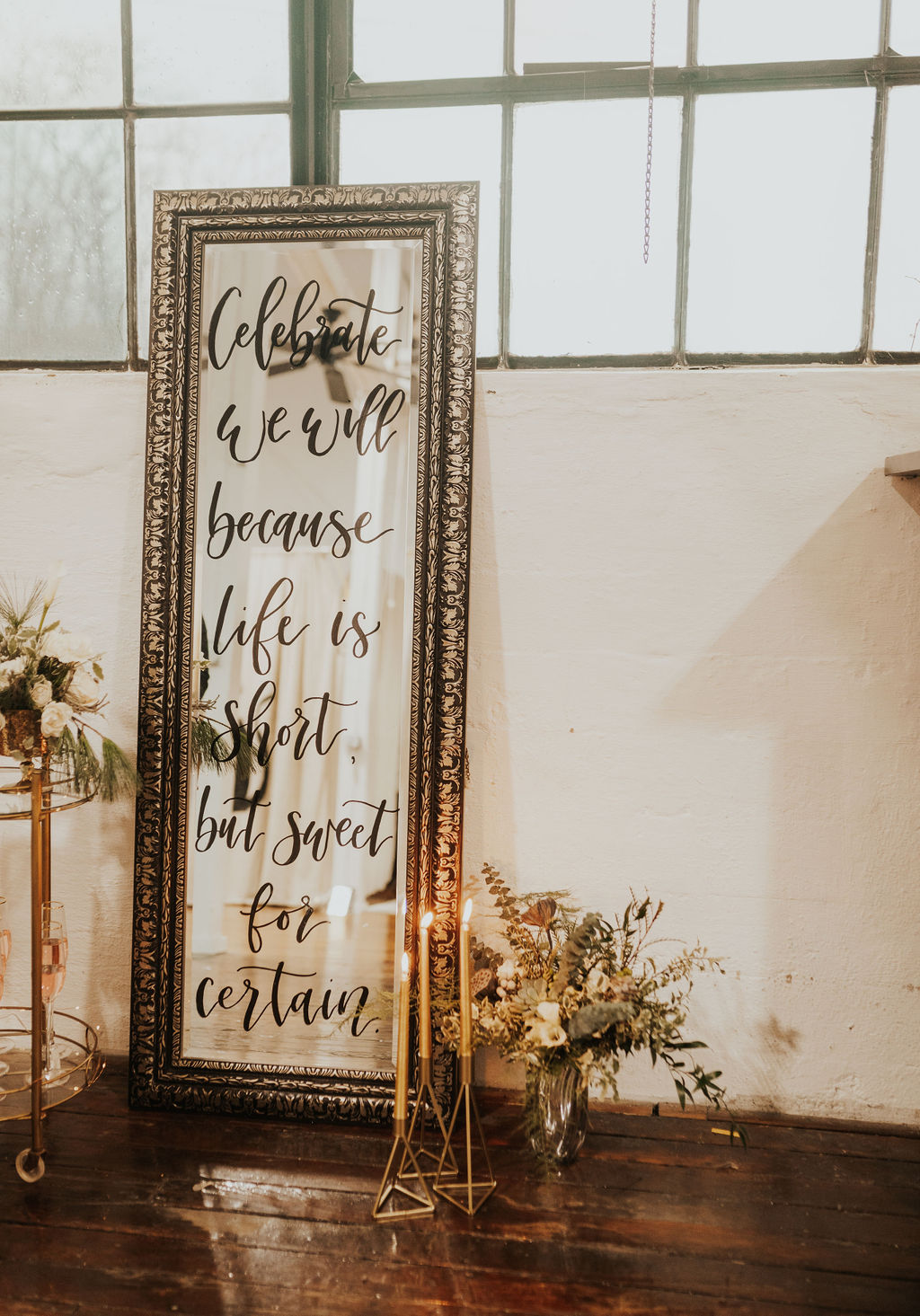 Intimate Black and Gold WInter Wedding Vegan