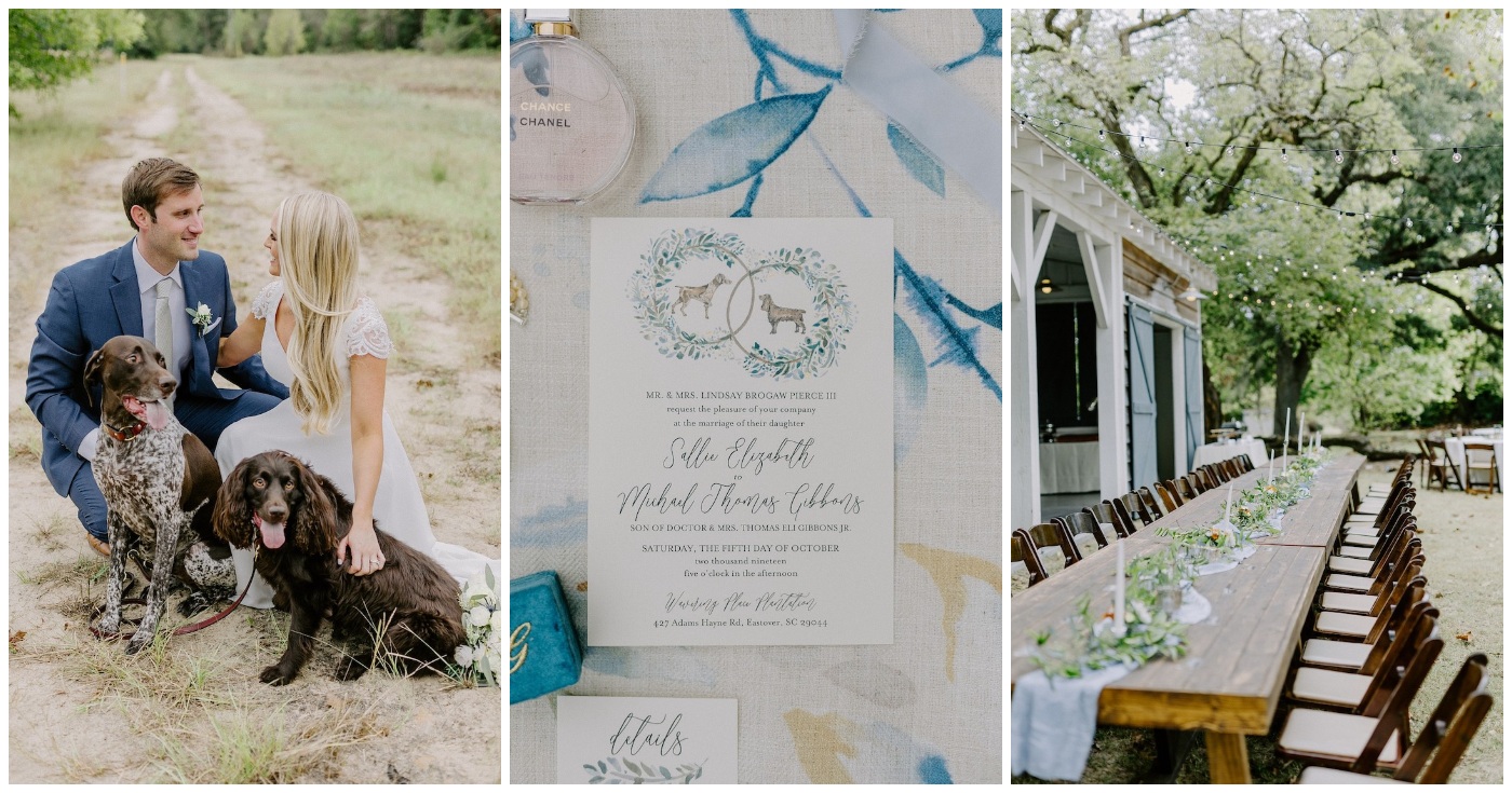 Slate and Light Blue Dog Lovers Wedding