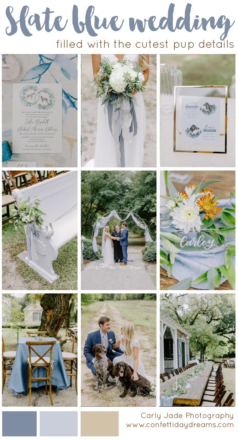 Slate and Light Blue Dog Lovers Wedding