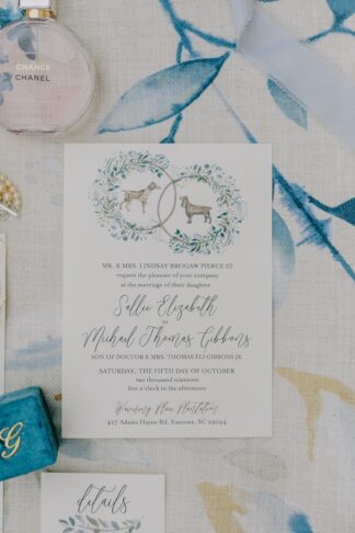 Slate and Light Blue Dog Lovers Wedding