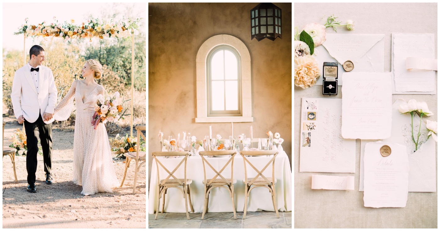 Modern Peach and Gold Wedding