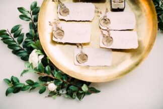 Modern Peach and Gold Wedding