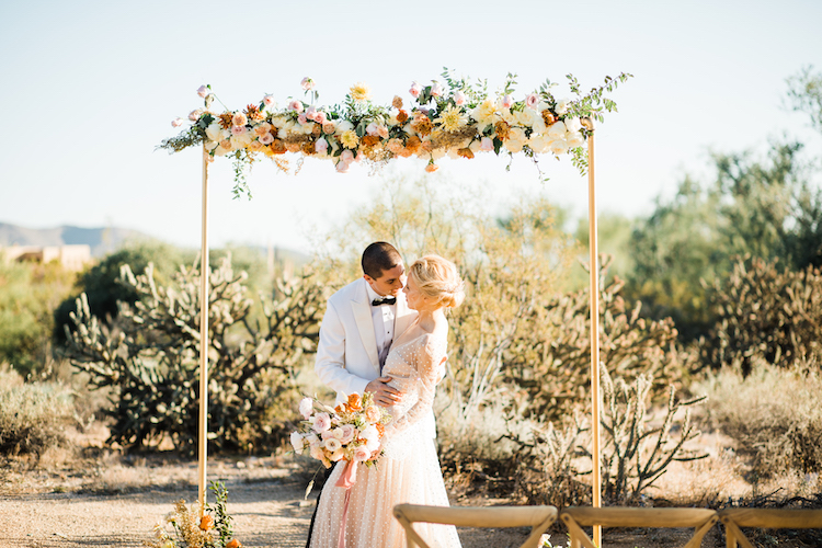 Modern Peach and Gold Wedding