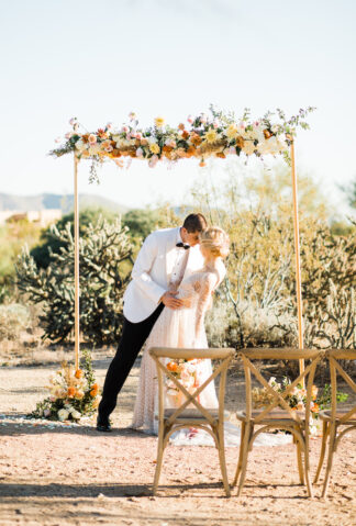 Modern Peach and Gold Wedding