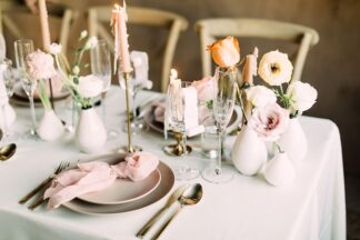 Modern Peach and Gold Wedding