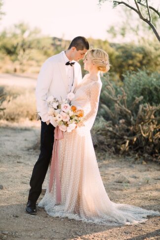 Modern Peach and Gold Wedding