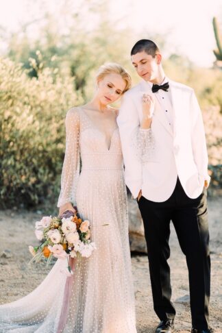 Modern Peach and Gold Wedding