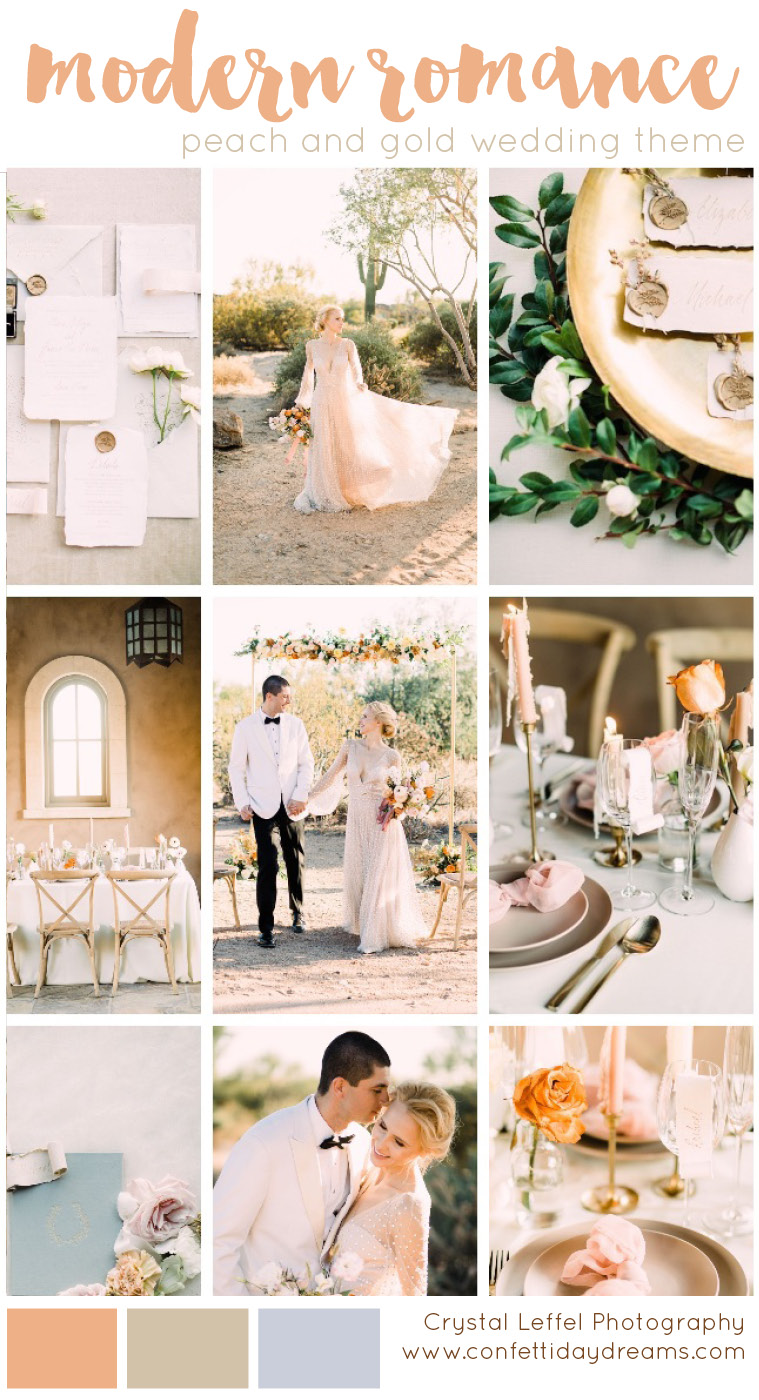 Modern Peach and Gold Wedding