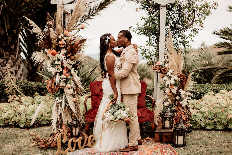 Backyard Boho Micro wedding Elopement