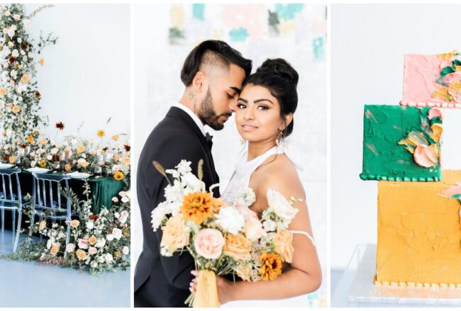 Bright + Whimsical Modern Art Gallery Wedding