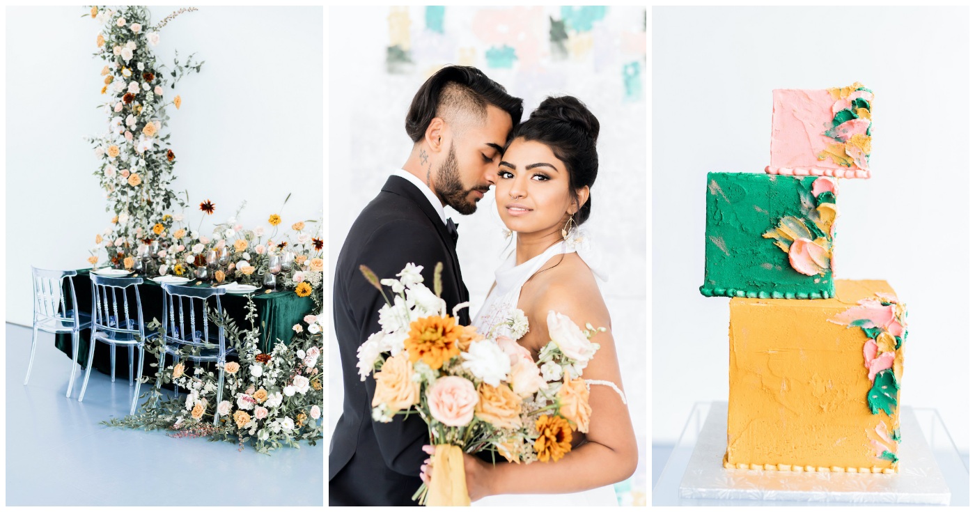 Whimsical Modern Art Gallery Wedding