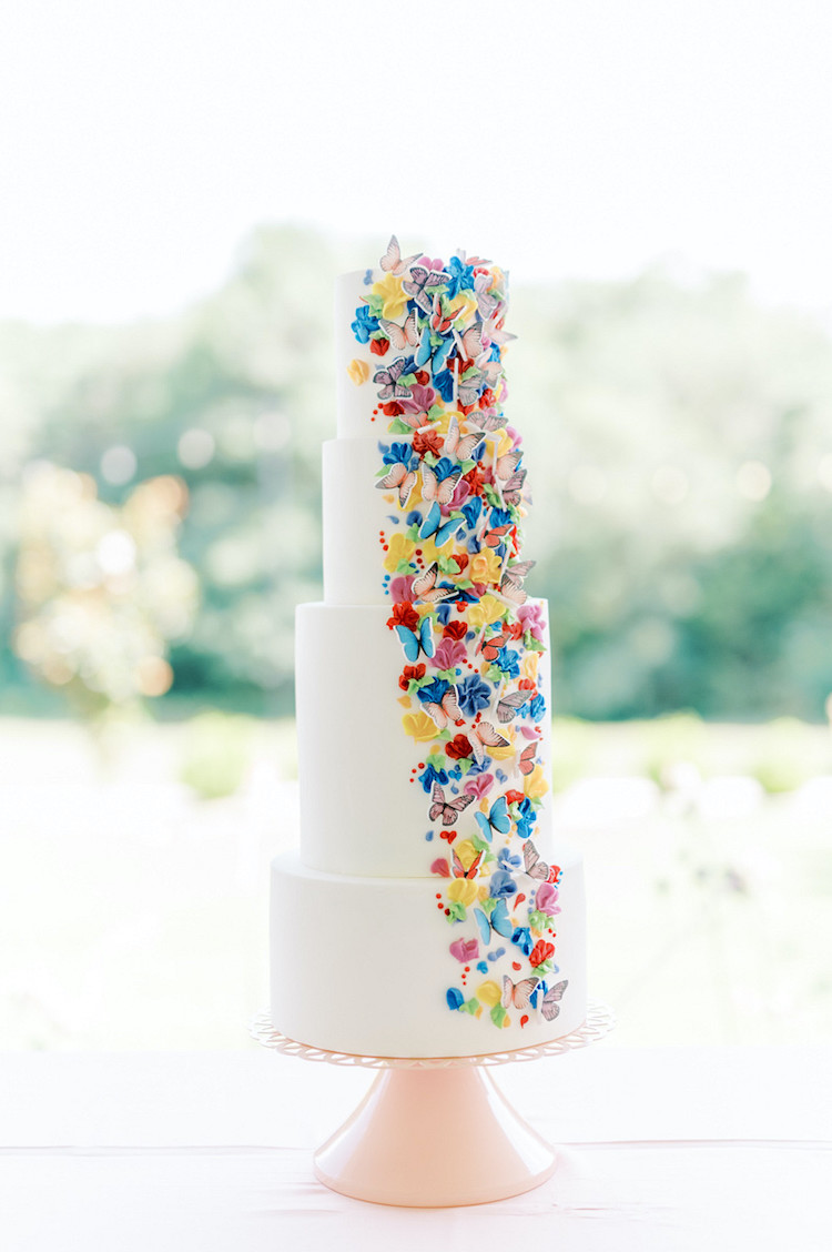  Colourful Butterly Wedding Theme Cake