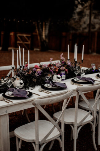 Nightmare Before Christmas Wedding Theme Tablescape 