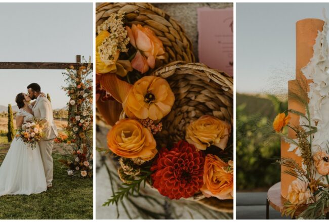 Rust Terracotta + Burnt Orange Sunset Wedding at Callaway Winery