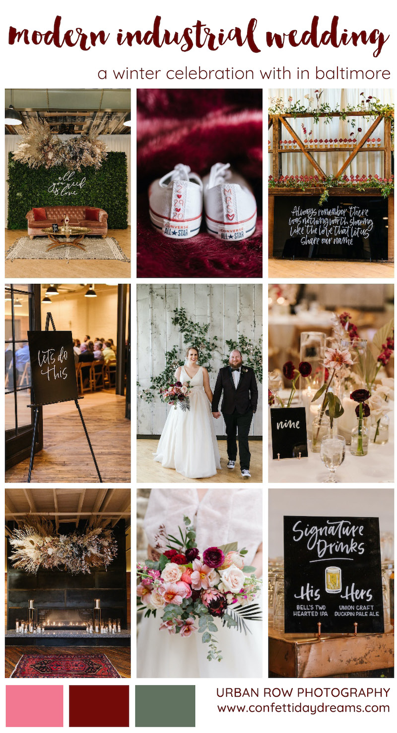 Modern Industrial Baltimore Winter Wedding