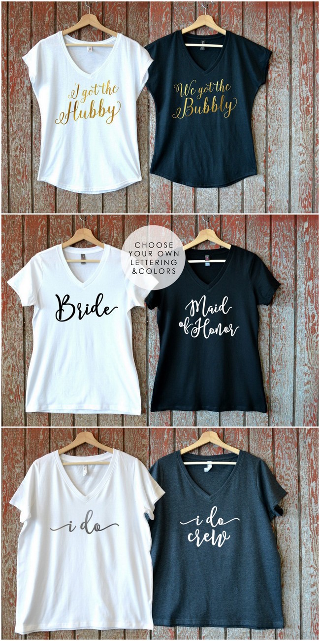 30 Cutest Bridesmaid Shirts And Bridal Party T Around Bridesmaid E Shirts