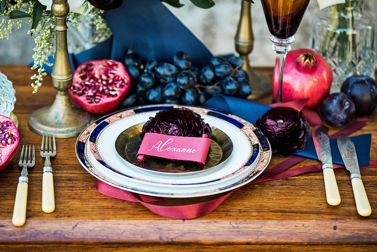 Burgundy Red Navy Blue Wedding