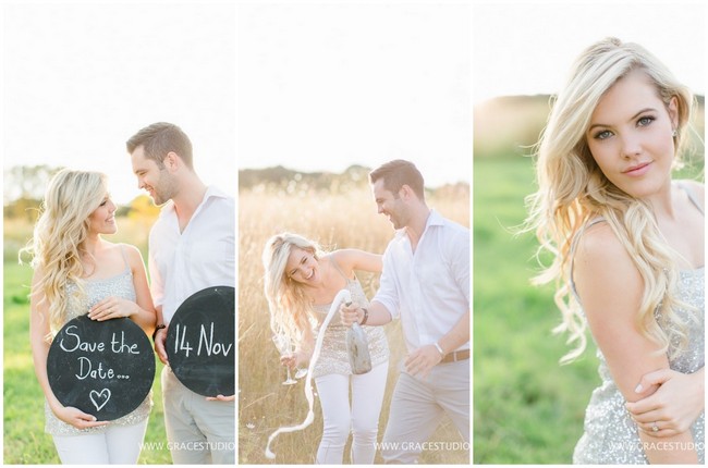 Dreamy Champagne Engagement Photographs {Grace Studios}