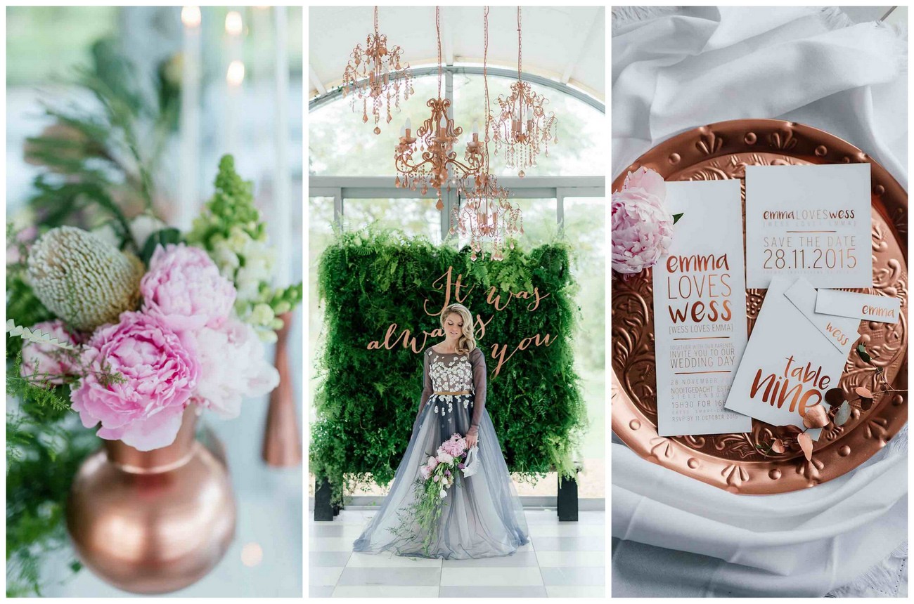 Romantic, Copper, Metallic & Blush Wedding Ideas