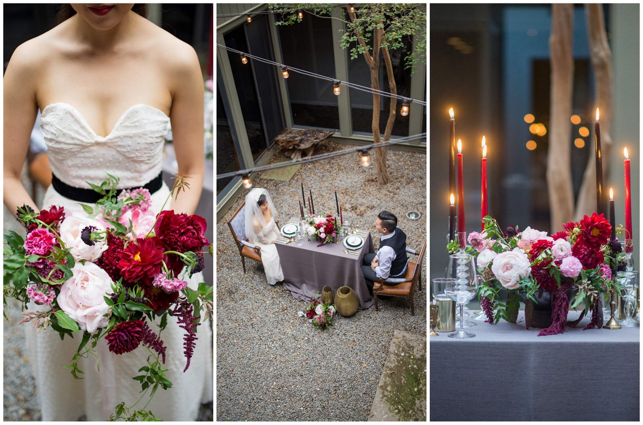 Cranberry + Navy Atrium Rooftop Romance {A. Wonderly Photography}