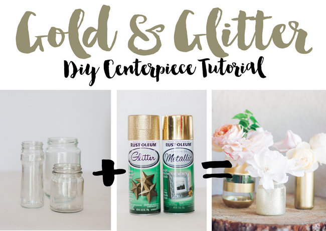 DIY Gold and Glitter Vases Tutorial