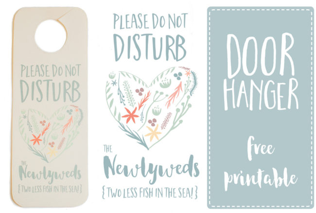 Do Not Disturb the Newlyweds Door Hanger {Free Printable}