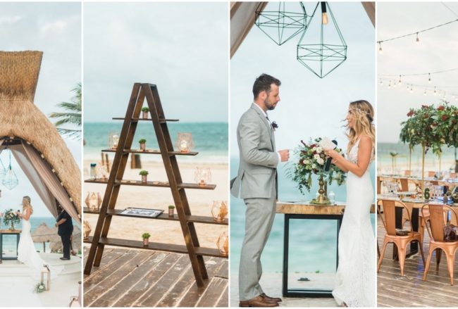 Copper, Geometric + Boho Beach Wedding in Cancun, Mexico! {Dawn Derbyshire Photography}