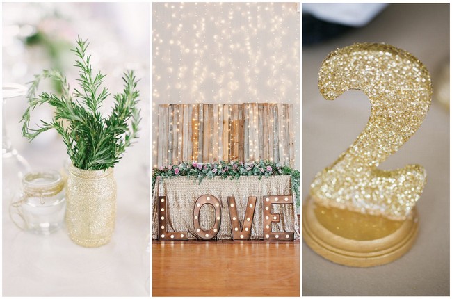 20 DIY Glitter Wedding Theme Ideas & Inspiration