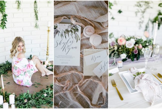 Gold mauve and blush pink wedding